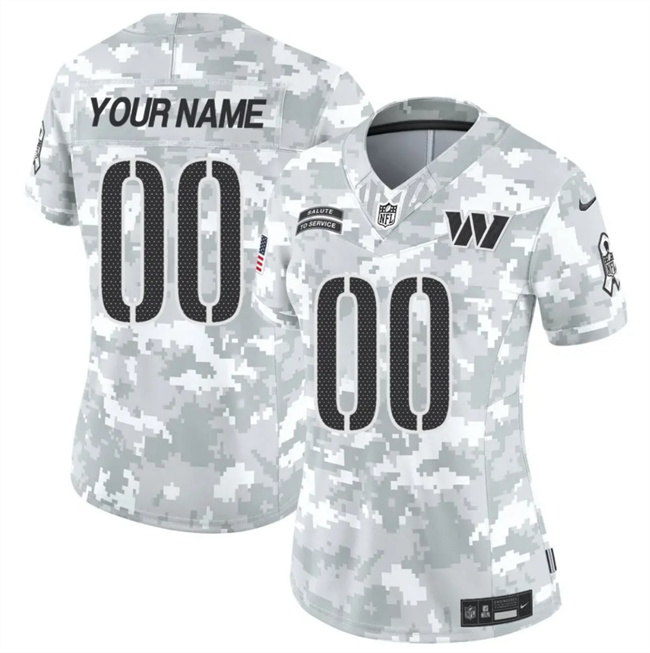Women's Arctic Camo Washington Commanders Active Player Custom 2024 F.U.S.E Salute to Service(Run Small)
